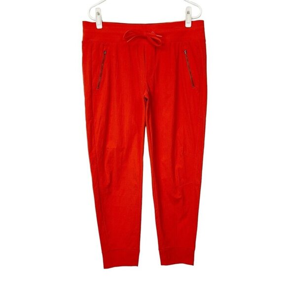 Athleta Trekkie North Joggers Womens Size 14 Orange Nylon Hiking Pants - Picture 1 of 10